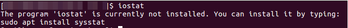 Error when iostat is not installed.